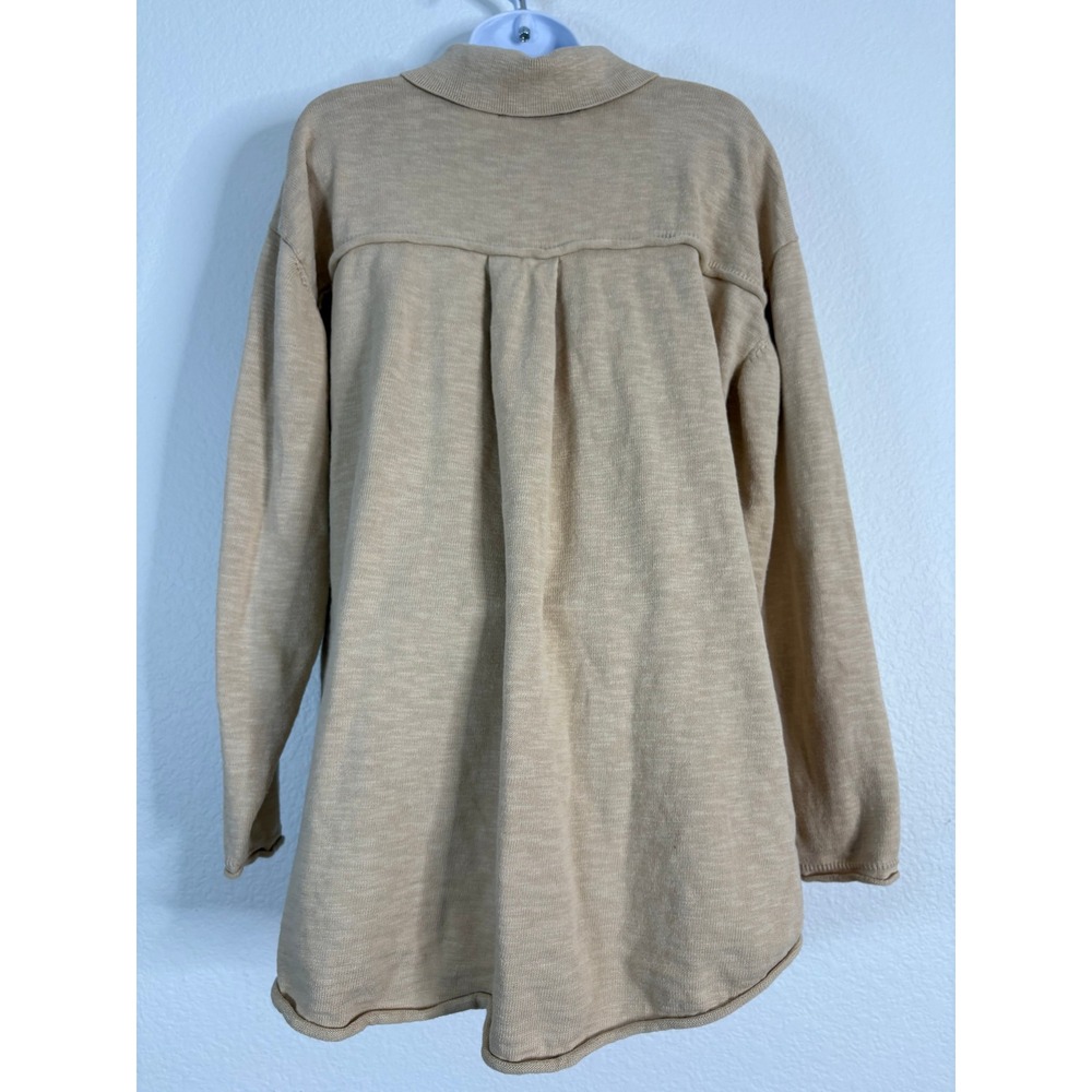 Free People FP Beach Long Sleeve Button Front Shirt Oversized Large Linen‎ Blend - Picture 4 of 11
